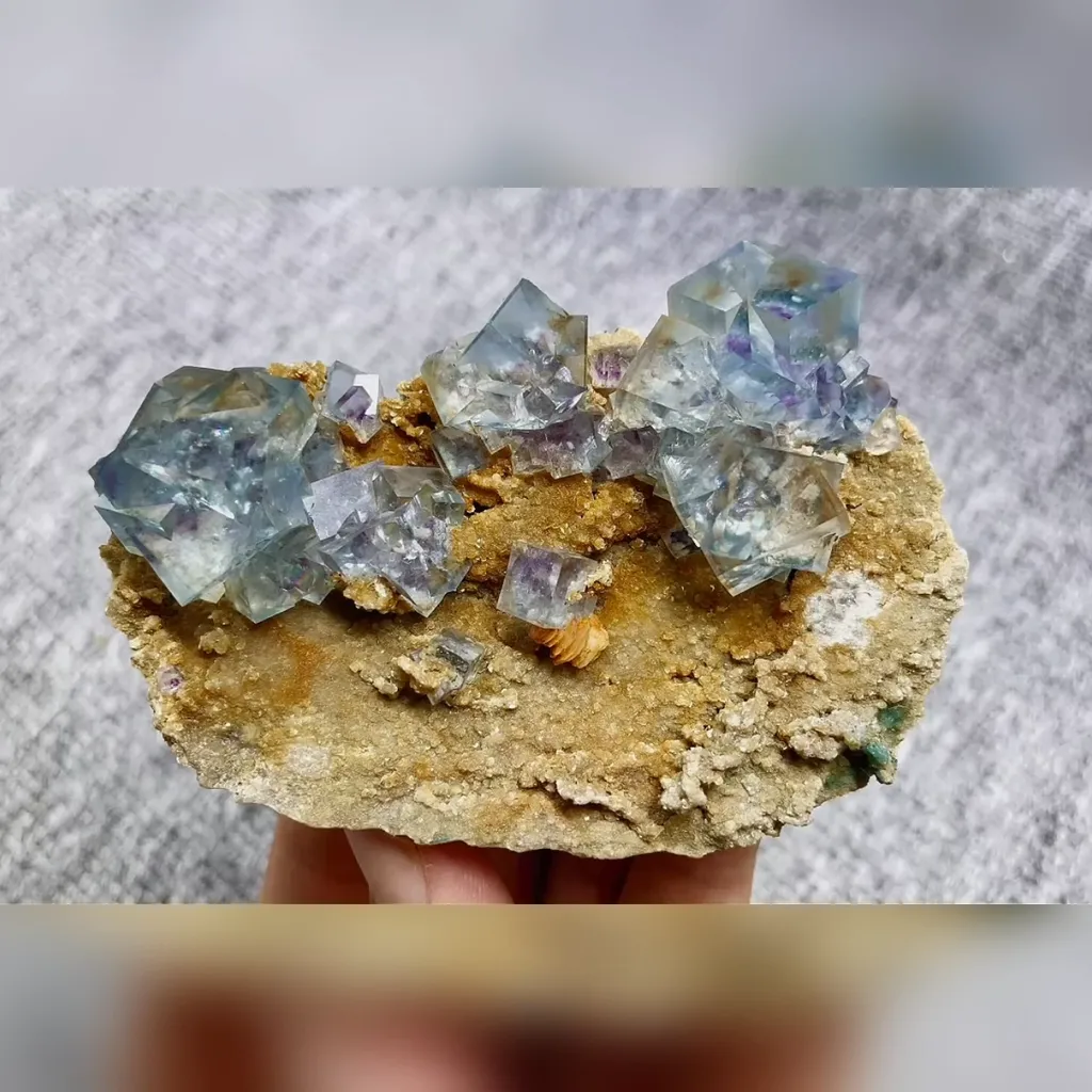 Natural Blue Cubic Fluorite comes from Yaogangxian,Hunan 95*65*25MM - image 5