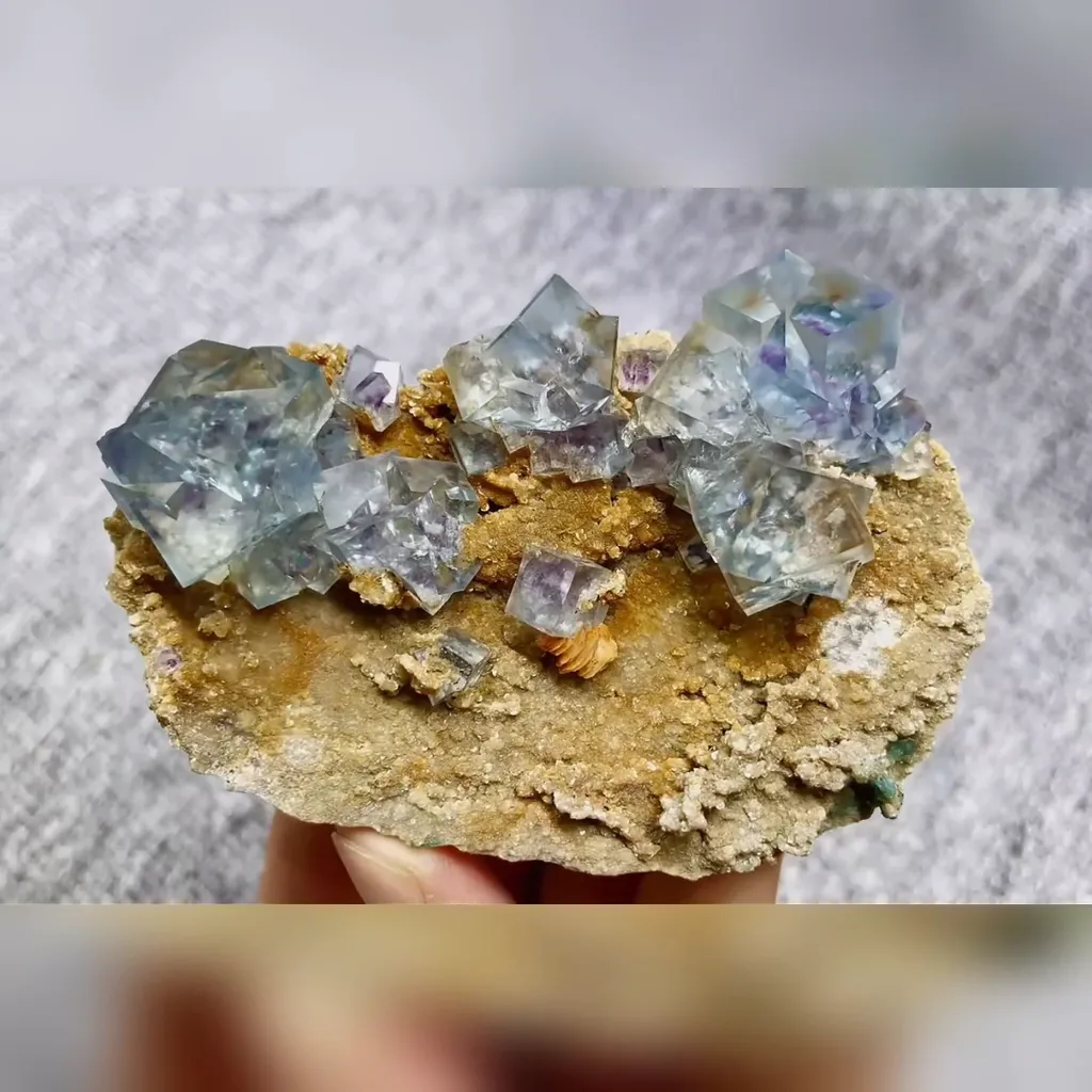 Natural Blue Cubic Fluorite comes from Yaogangxian,Hunan 95*65*25MM - image 4