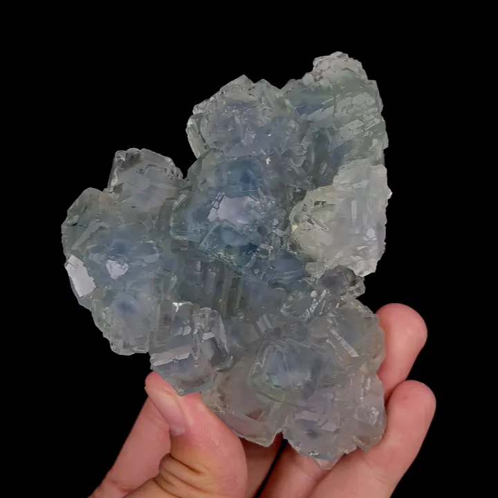 Natural Blue Cubic Fluorite, Mineral Specimen: Xianghualing,Hunan (105*80*40MM) - image 4