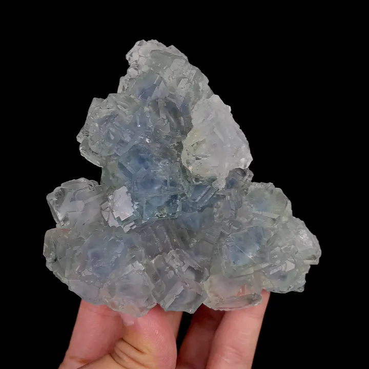 Natural Blue Cubic Fluorite, Mineral Specimen: Xianghualing,Hunan (105*80*40MM) image