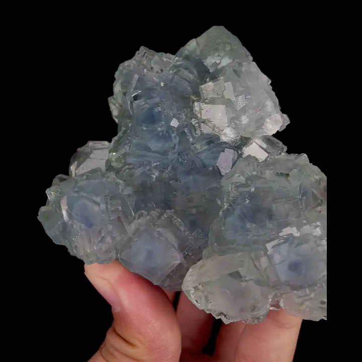 Natural Blue Cubic Fluorite, Mineral Specimen: Xianghualing,Hunan (105*80*40MM) - image 3