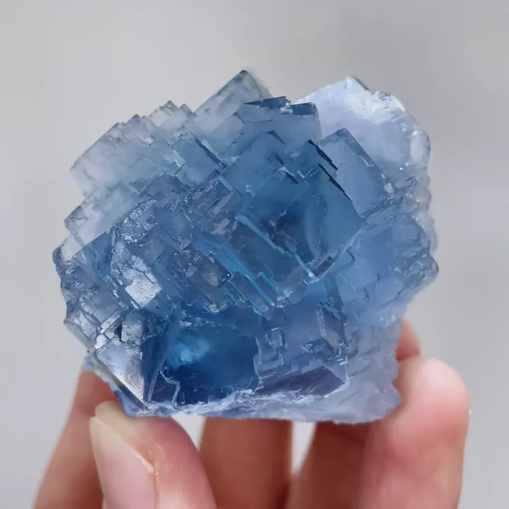 Natural Blue Cubic Fluorite, Mineral Specimen: Yaogangxian,Hunan (50*45*50MM) image