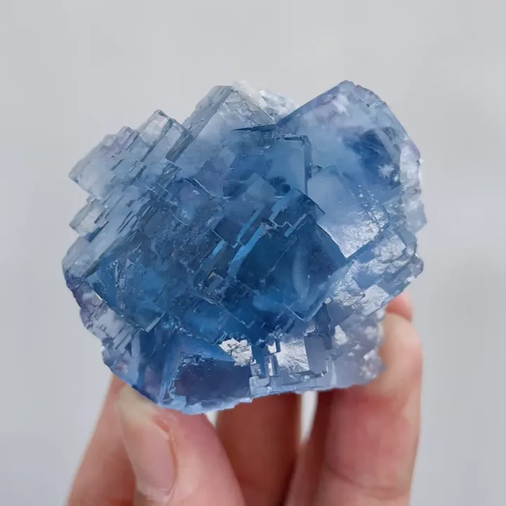 Natural Blue Cubic Fluorite, Mineral Specimen: Yaogangxian,Hunan (50*45*50MM) - image 6