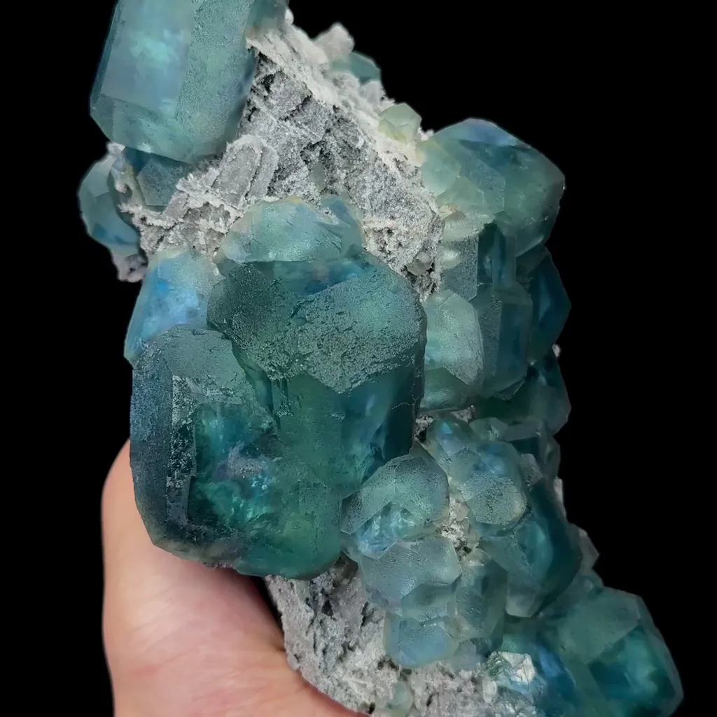 Natural Blue Cubic Fluorite Mineral Specimen,High Quality Specimen,FUJIAN,CHINA(210*118*77mm) image