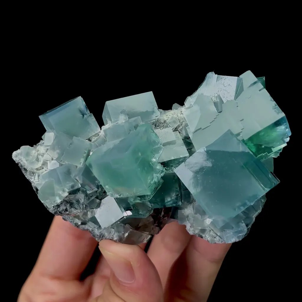 Natural Blue Cubic Fluorite Mineral Specimen,High Quality Specimen,FUJIAN,CHINA(91*53*40mm) image