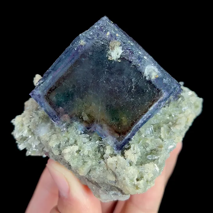 Natural Blue Cubic Fluorite Mineral Specimen,High Quality Specimen:YAO GANG XIAN,CHINA(83*75*60mm) image