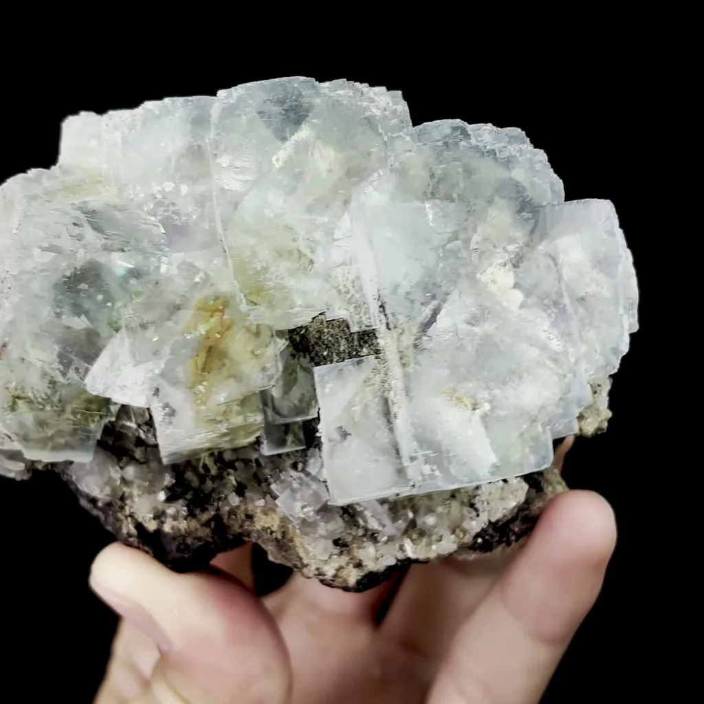 Natural Blue Cubic Fluorite Mineral Specimen,High Quality Specimen,YAO GANG XIAN,HUNAN,CHINA(105*70*45mm) image