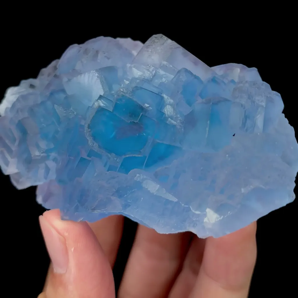 Natural Blue Cubic Fluorite Mineral Specimen,High Quality Specimen,YAO GANG XIAN,HUNAN,CHINA(80*55*30mm) - image 4