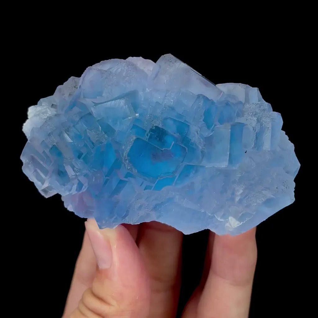 Natural Blue Cubic Fluorite Mineral Specimen,High Quality Specimen,YAO GANG XIAN,HUNAN,CHINA(80*55*30mm) - image 5
