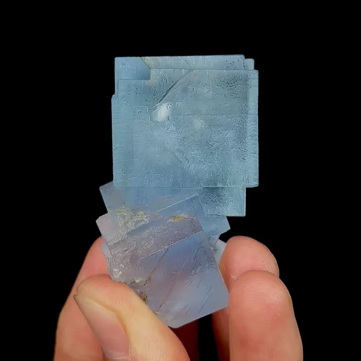 Natural Blue Cubic Fluorite, Mineral Specimen:Sichuan,China (30*30*50MM) image