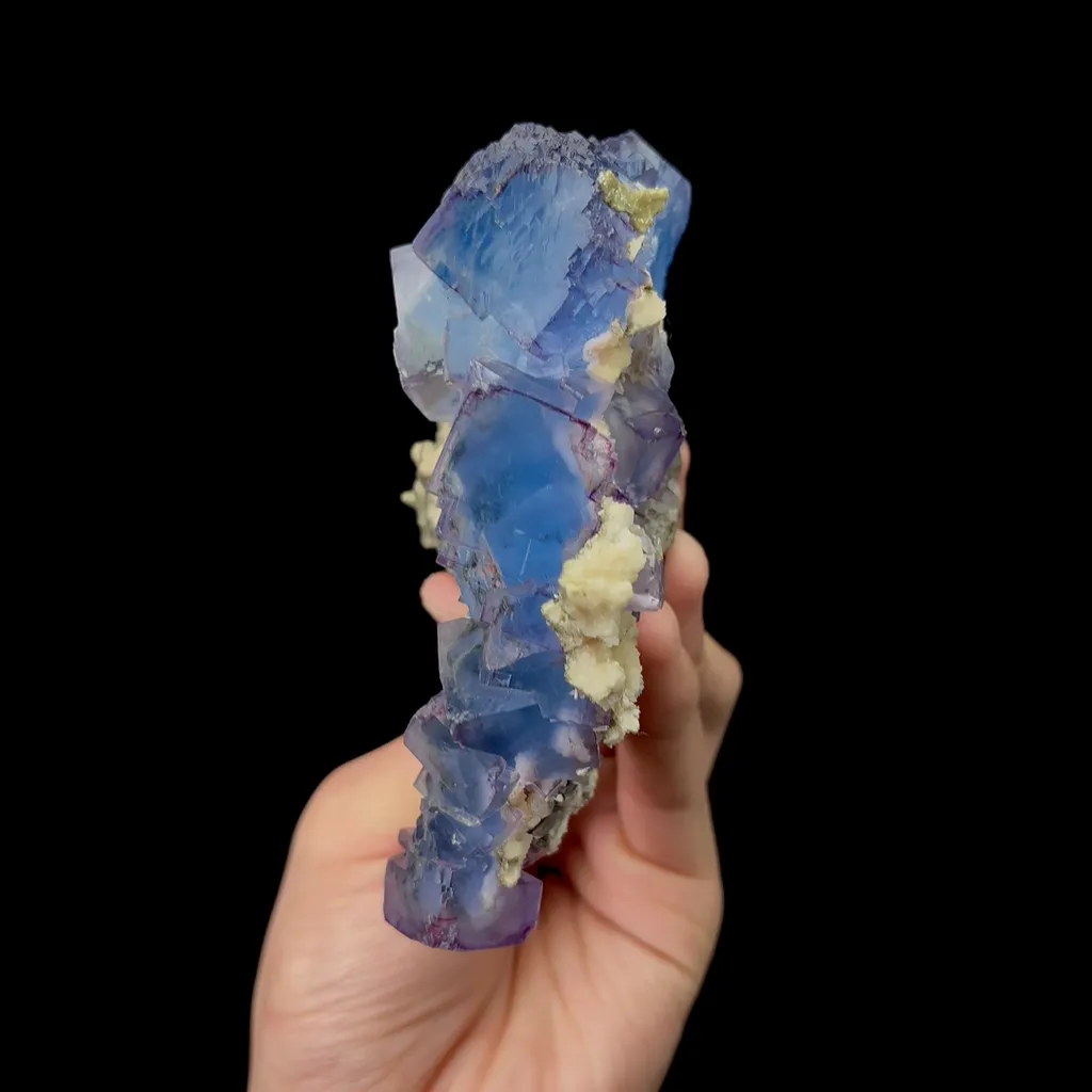 Natural Blue Cubic Fluorite, Mineral Specimen:Yaogangxian,Hunan (50*70*140MM) - image 2