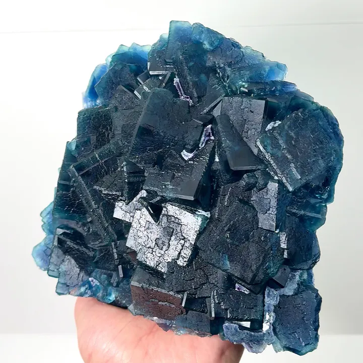Natural Blue Cubic Fluorite, Mineral Specimen:Zhejiang,China (190*170*70MM) image