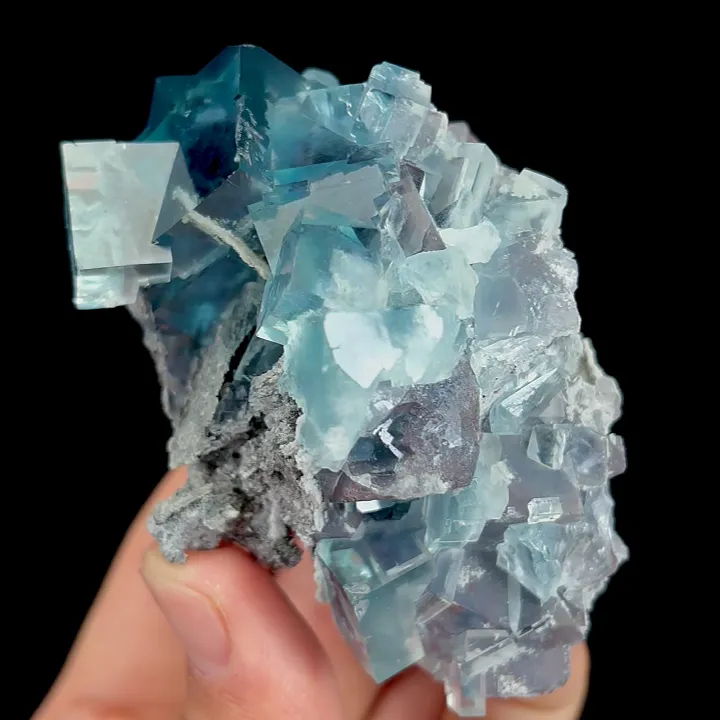 Natural Blue Cubic Fluorite, Mineral Specimen:Zhejiang,China (75*50*50MM) - image 3