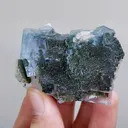 Natural Blue Cubic Fluorite & Quartz, Mineral Specimen: Yaogangxian,Hunan (55*35*25mm) - image 1