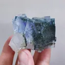 Natural Blue Cubic Fluorite & Quartz, Mineral Specimen: Yaogangxian,Hunan (55*35*25mm) - image 3