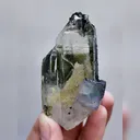 Natural Blue Cubic Fluorite & Quartz, Mineral Specimen:Yaogangxian,Hunan (40*70*30MM) - image 1