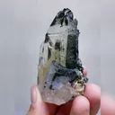 Natural Blue Cubic Fluorite & Quartz, Mineral Specimen:Yaogangxian,Hunan (40*70*30MM) - image 2