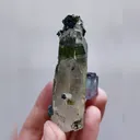 Natural Blue Cubic Fluorite & Quartz, Mineral Specimen:Yaogangxian,Hunan (40*70*30MM) - image 3