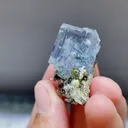 Natural Blue Cubic Fluorite with Arsenopyrite and Quartz Cluster Symbiosis comes from Yaogangxian,Hunan 40*30*20MM - image 3