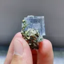 Natural Blue Cubic Fluorite with Arsenopyrite and Quartz Cluster Symbiosis comes from Yaogangxian,Hunan 40*30*20MM - image 2