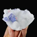 Natural Blue Cubic Fluorite with Rhodochrosite and Quartz Symbiosis comes from Yaogangxian,Hunan 80*60*40MM - image 1