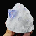 Natural Blue Cubic Fluorite with Rhodochrosite and Quartz Symbiosis comes from Yaogangxian,Hunan 80*60*40MM - image 2