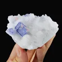 Natural Blue Cubic Fluorite with Rhodochrosite and Quartz Symbiosis comes from Yaogangxian,Hunan 80*60*40MM - image 3