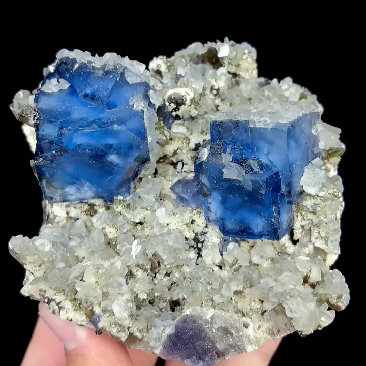 Natural Blue Cubic Fluorite with Smoky Quartz and Calcite, Mineral Specimen:Fujian,China (100*105*55MM) - image 5