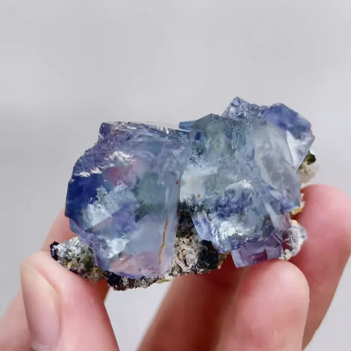 Natural Blue Cubic Fluorite,Mineral Specimen:Yaogangxian,Hunan (30*55*25MM) - image 5