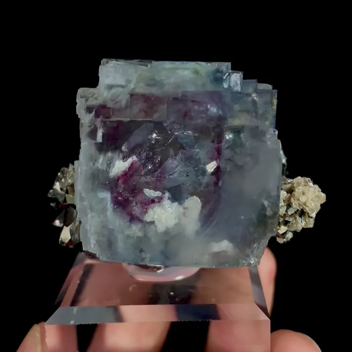 Natural Blue Fluorite and Arsenopyrite, Mineral Specimen:Yaogangxian,Hunan (50*35*50MM) - image 6