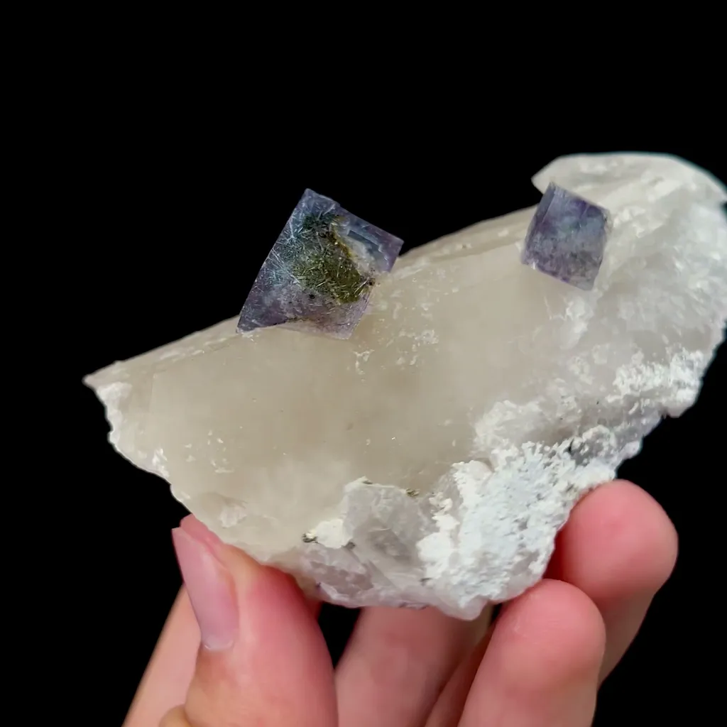 Natural Blue Fluorite and Bismuthinite and Crystal Mineral Specimen,High Quality Specimen,YAO GANG XIAN,HUNAN,CHINA(50*47*86mm) - image 2