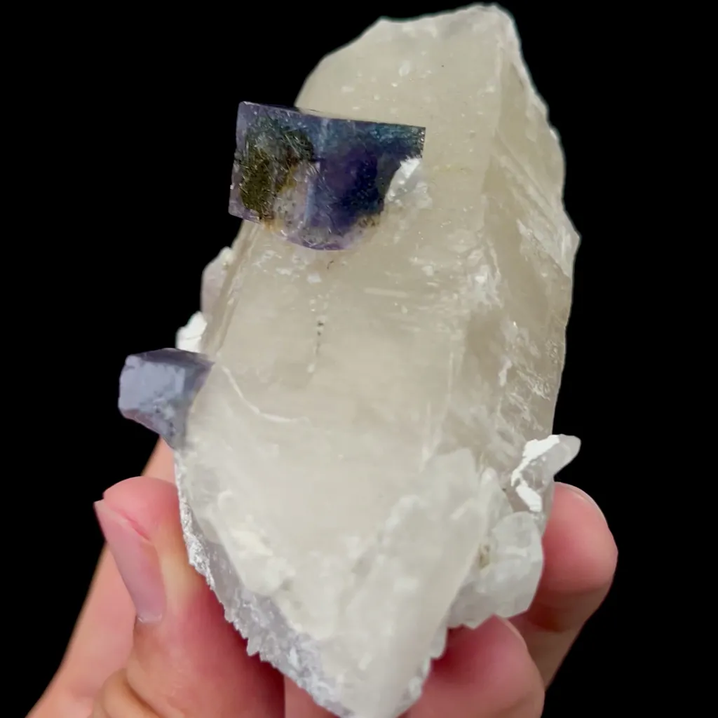 Natural Blue Fluorite and Bismuthinite and Crystal Mineral Specimen,High Quality Specimen,YAO GANG XIAN,HUNAN,CHINA(50*47*86mm) - image 3