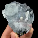 Natural Blue Fluorite and Bismuthinite Mineral Specimen,High Quality Specimen,YAO GANG XIAN,HUNAN,CHINA(72*63*36mm) - image 2