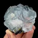 Natural Blue Fluorite and Bismuthinite Mineral Specimen,High Quality Specimen,YAO GANG XIAN,HUNAN,CHINA(72*63*36mm) - image 3