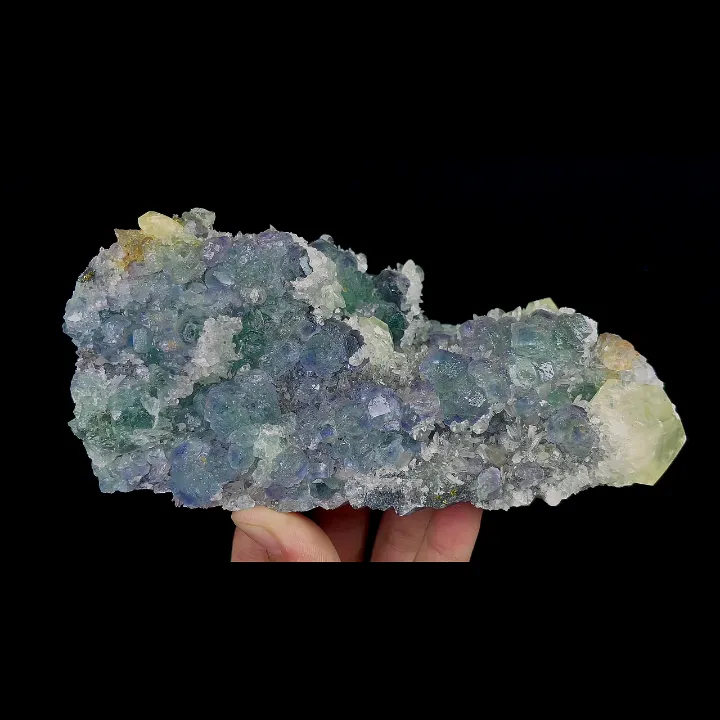 Natural Blue Fluorite and Calcite, Mineral Specimen:Fujian,China (160*70*70MM) image