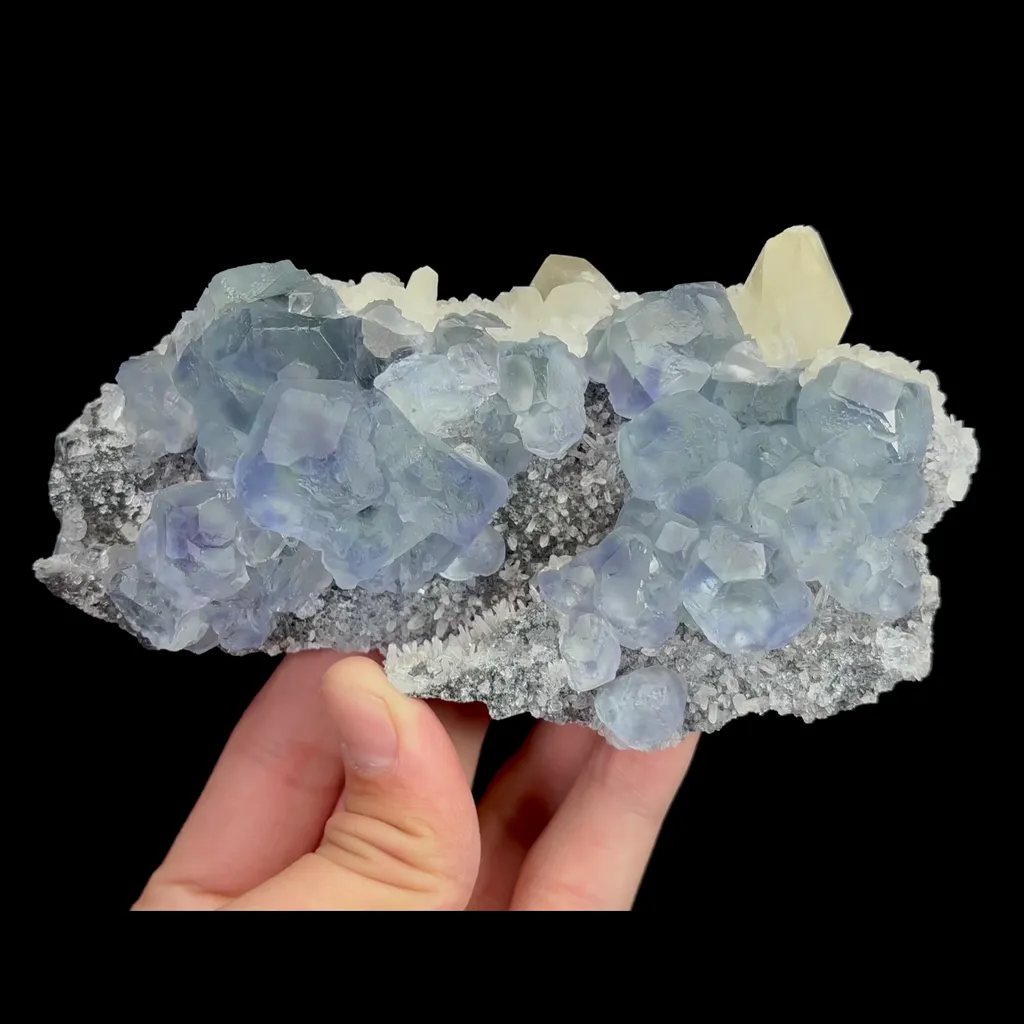 Natural Blue Fluorite and Calcite Mineral Specimen,High Quality Specimen,FUJIAN,CHINA(135*70*42mm) image