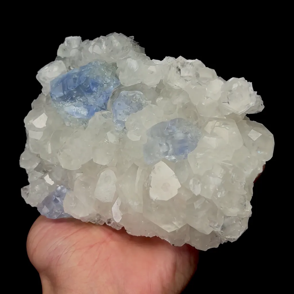 Natural Blue Fluorite and Calcite Mineral Specimen,High Quality Specimen,FUJIAN,CHINA(137*104*50mm) image