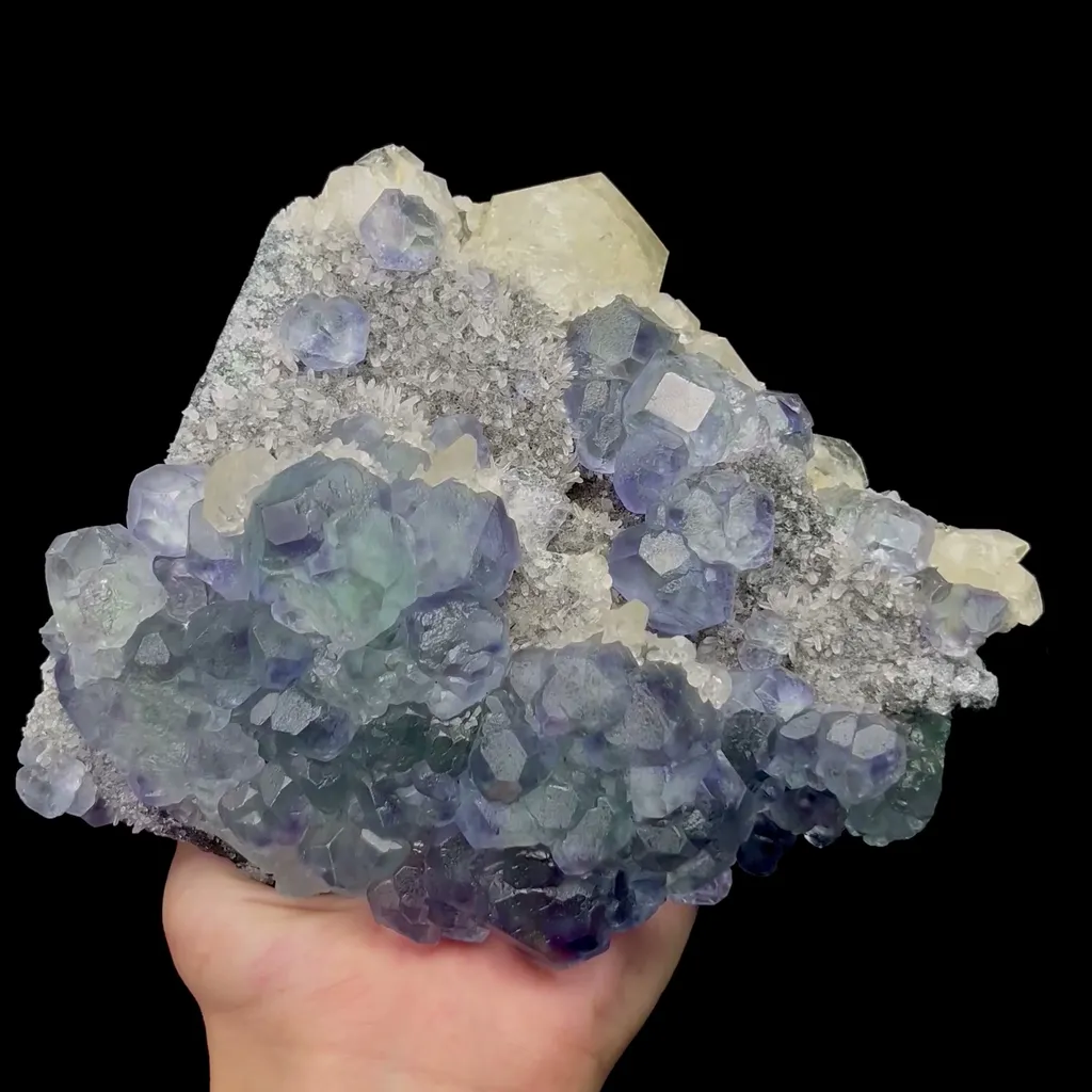 Natural Blue Fluorite and Calcite Mineral Specimen,High Quality Specimen,FUJIAN,CHINA(180*150*65mm) image