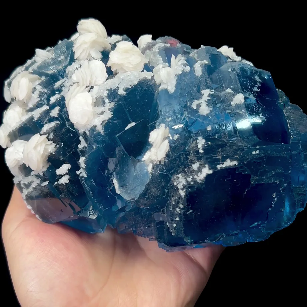 Natural Blue Fluorite and Calcite Mineral Specimen,High Quality Specimen,YAO GANG XIAN,HUNAN,CHINA(60*105*60mm) - image 3