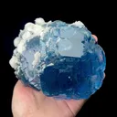 Natural Blue Fluorite and Calcite Mineral Specimen,High Quality Specimen,YAO GANG XIAN,HUNAN,CHINA(60*105*60mm) - image 2