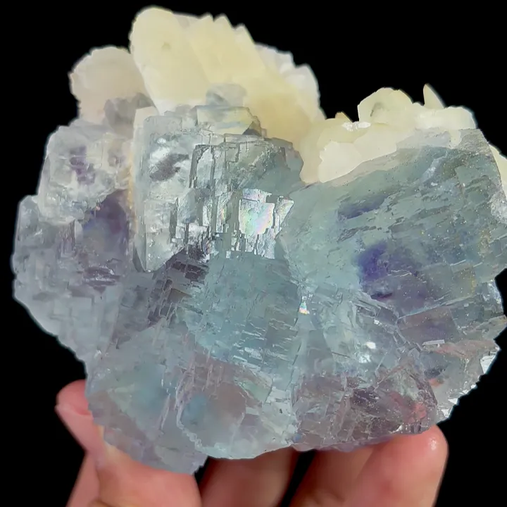 Natural Blue Fluorite and Calcite, Mineral Specimen:Yaogangxian,Hunan (85*75*40MM) image