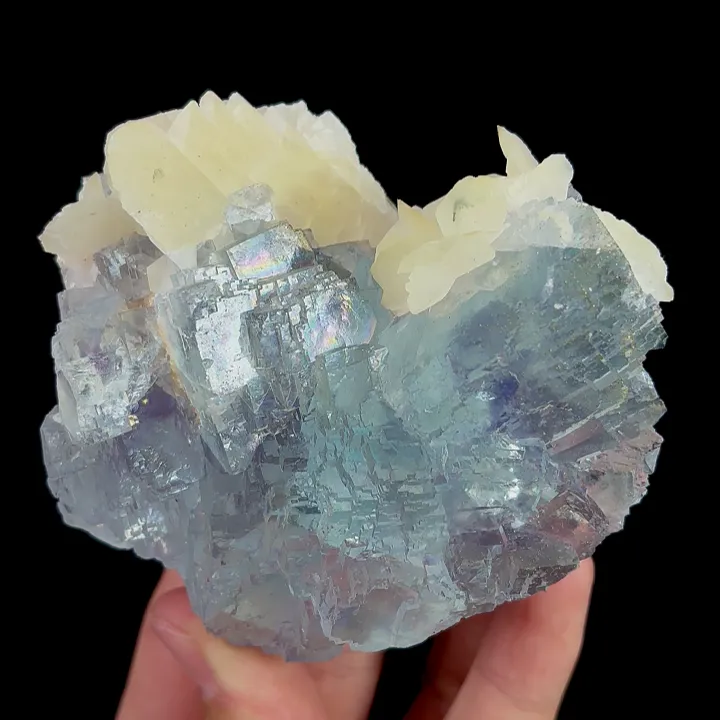 Natural Blue Fluorite and Calcite, Mineral Specimen:Yaogangxian,Hunan (85*75*40MM) - image 4