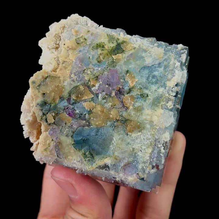 Natural Blue Fluorite and Calcite,Large Particles Fluorite Mineral Specimen:YAOGANGXIAN (70*45*70mm) - image 5