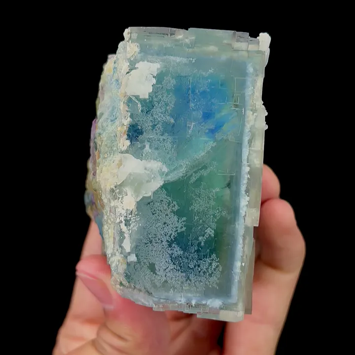 Natural Blue Fluorite and Calcite,Large Particles Fluorite Mineral Specimen:YAOGANGXIAN (70*45*70mm) - image 4