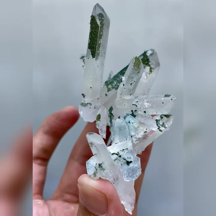 Natural Blue Fluorite and Clear Quartz Cluster Symbiosis comes from Yaogangxian,Hunan 40*65*40MM - image 4