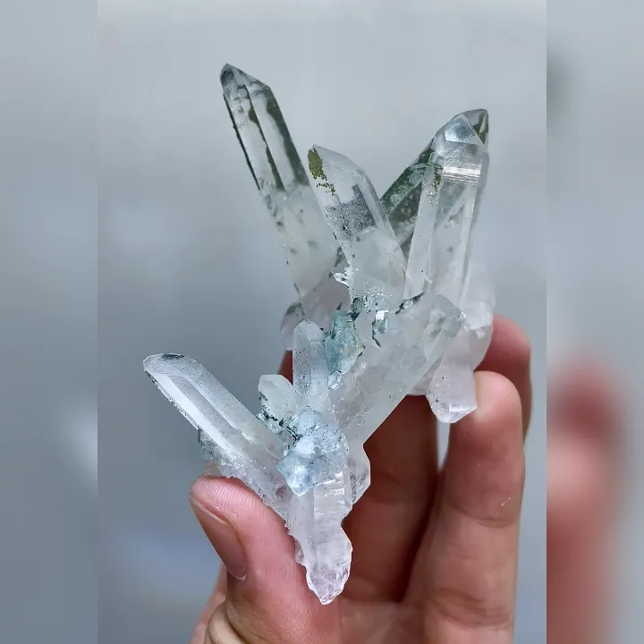 Natural Blue Fluorite and Clear Quartz Cluster Symbiosis comes from Yaogangxian,Hunan 40*65*40MM - image 7