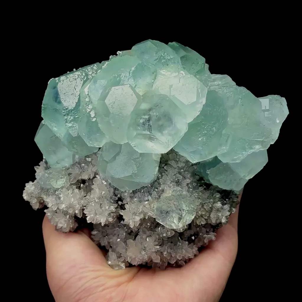 Natural Blue Fluorite and Crystal Mineral Specimen,High Quality Specimen,FUJIAN,CHINA(145*120*75mm) image