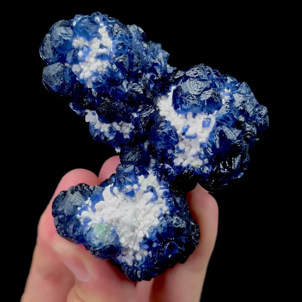 Natural Blue Fluorite and Crystal Mineral Specimen,High Quality Specimen,HUANGGANG LIANG,INNER MONGOLIA,CHINA(67*70*50mm) - image 4