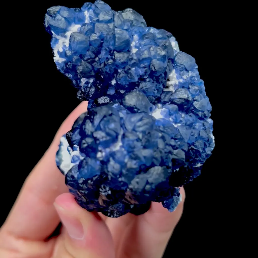 Natural Blue Fluorite and Crystal Mineral Specimen,High Quality Specimen,HUANGGANG LIANG,INNER MONGOLIA,CHINA(67*70*50mm) - image 3