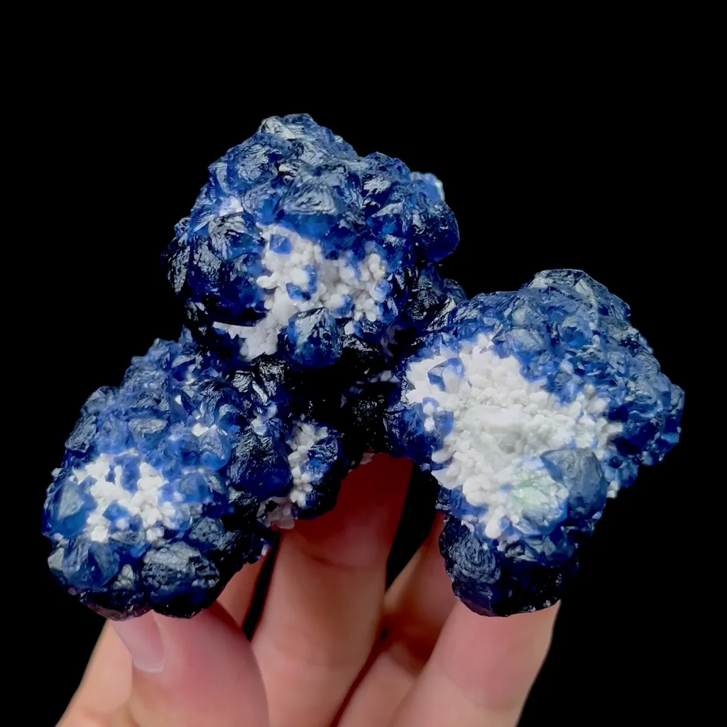 Natural Blue Fluorite and Crystal Mineral Specimen,High Quality Specimen,HUANGGANG LIANG,INNER MONGOLIA,CHINA(67*70*50mm) image